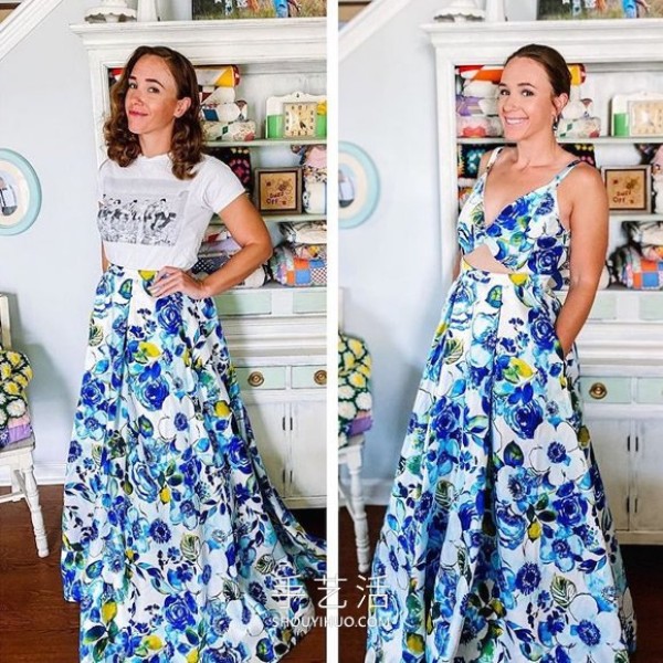 She transforms outdated thrift store dresses into trendy dresses