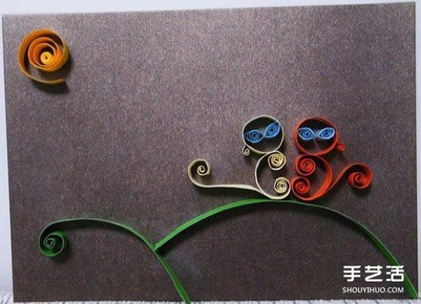 Pictures of childrens paper quilling works, large pictures of simple paper quilling paintings