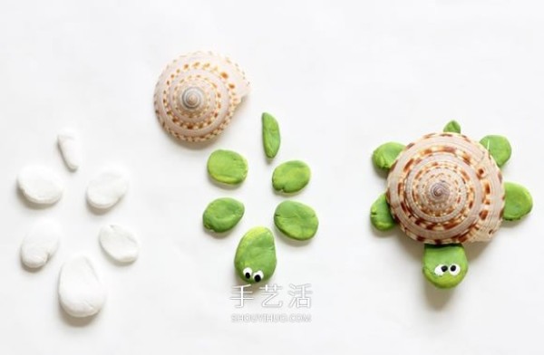 Clay and shells handmade cute sea creatures