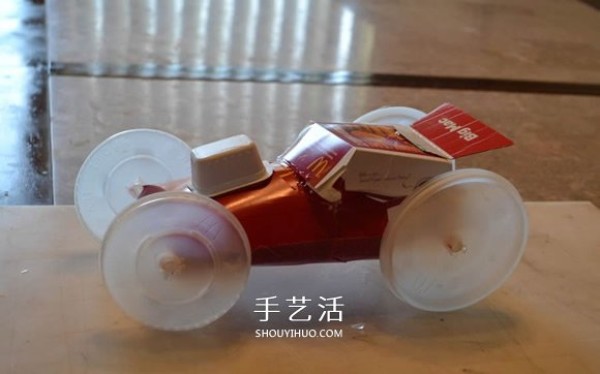 McDonalds packaging boxes are used to make a hand-made cool racing car model