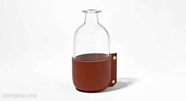 Glassware and stylish furniture designed in leather clothing