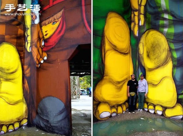 DIY giant minion graffiti makes the cement factory no longer gray