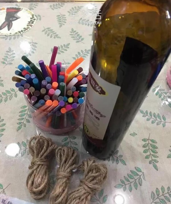 How to make your own hemp rope vase, simple reuse of red wine bottles! 