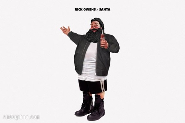 What would it look like if Santa Claus wore modern fashionable clothes? 