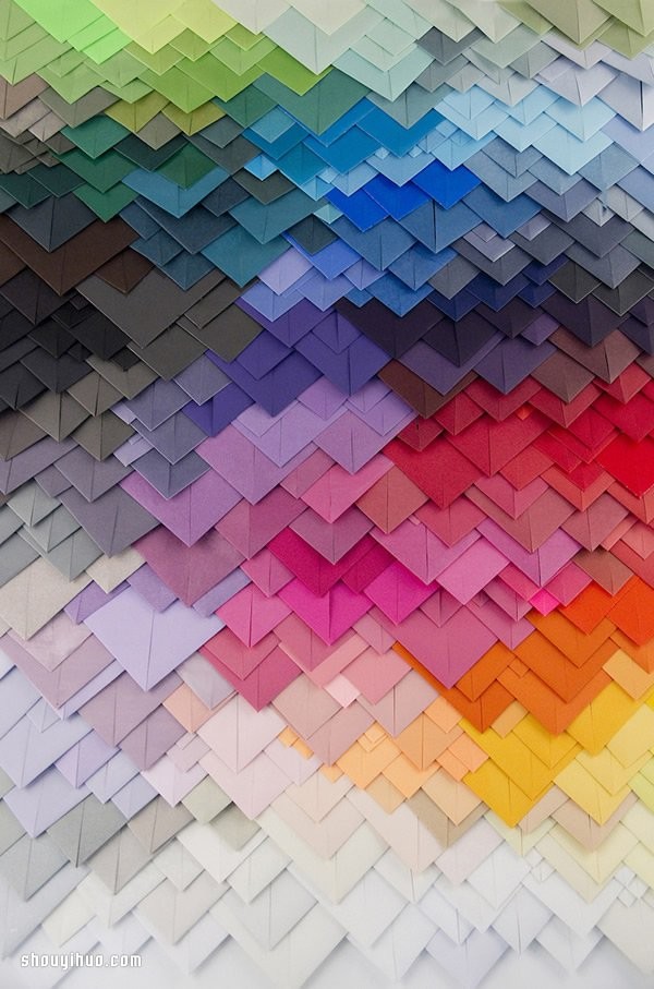 DIY fantastic paper sculpture art by stacking layers of colored cardboard