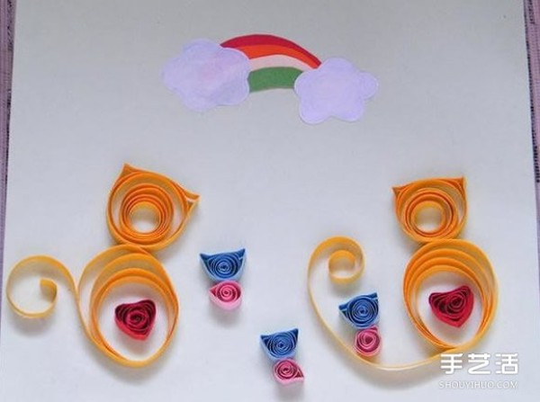 Pictures of childrens paper quilling works, large pictures of simple paper quilling paintings