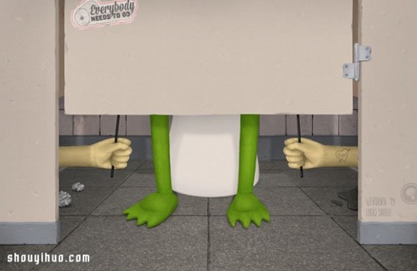 Everyone needs to go to the toilet. Funny cartoon character toilet drawings