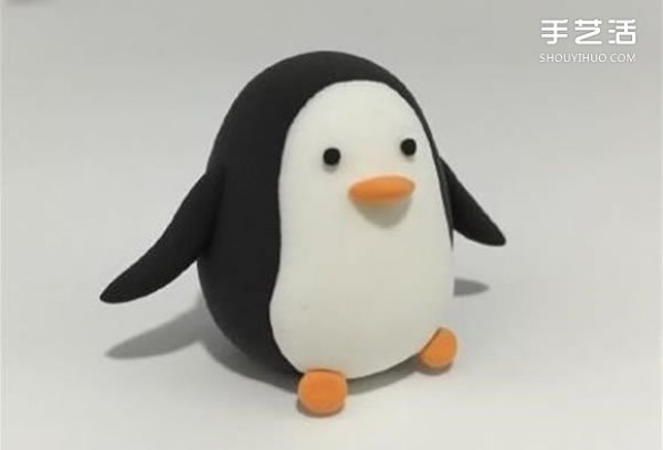 Ultra-light clay penguin tutorial, cute little penguin making illustrations with clay