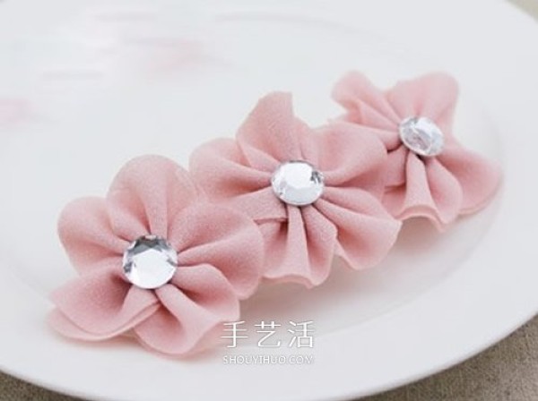 How to make chiffon flowers, homemade chiffon flower hairpin