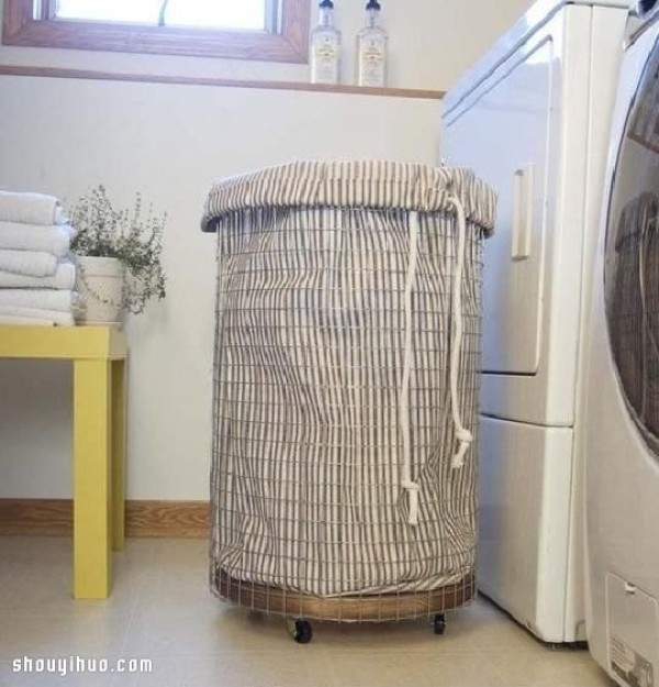 Cylinder-shaped laundry basket storage basket DIY hand-made illustrated tutorial