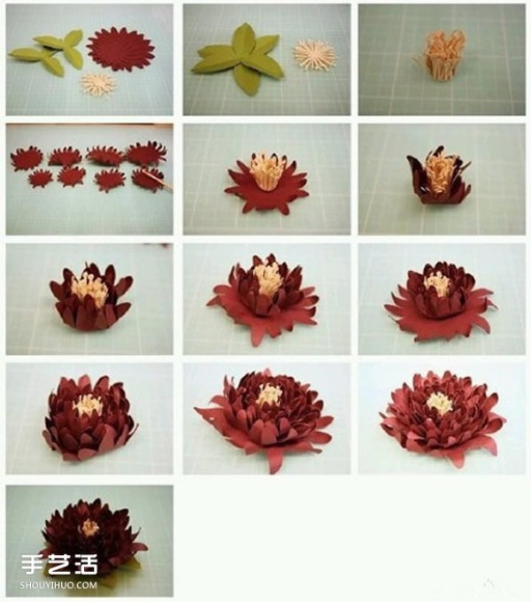 Illustrations of the making process of eight kinds of beautiful paper flowers and three-dimensional paper flowers