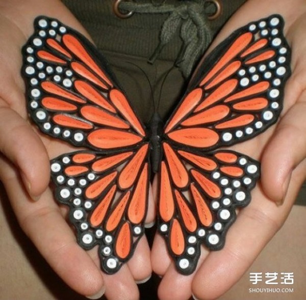 Appreciation of beautiful pictures of paper-quilled butterflies and hand-rolled paper butterflies