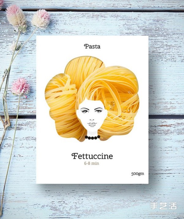 Noodles with a charming and charming pasta packaging design have changed their hairstyle