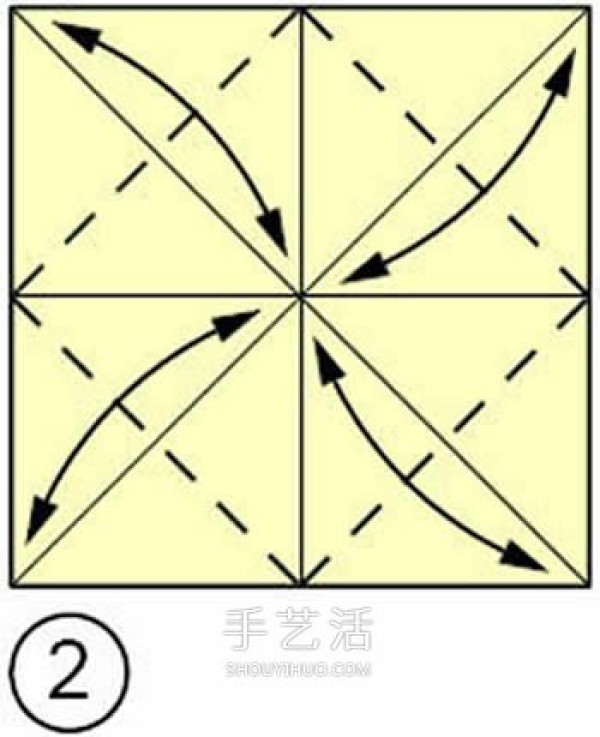 How to fold a hand-folded four-corner storage box and a beautiful rubbish box folding illustration