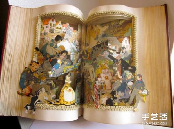 Artistic three-dimensional paper sculpture pictures of sculptures in classic books