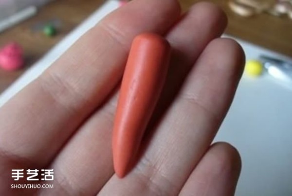 Ultra-light clay carrot making, handmade DIY clay carrot illustration