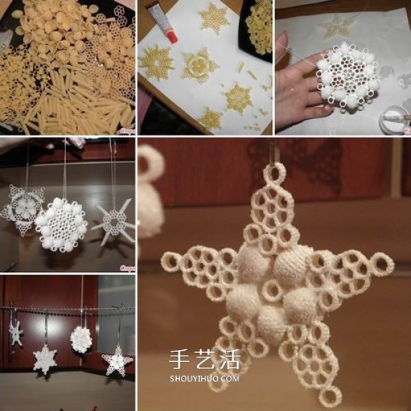 How to make pasta snowflake decorations and make homemade pasta snowflakes