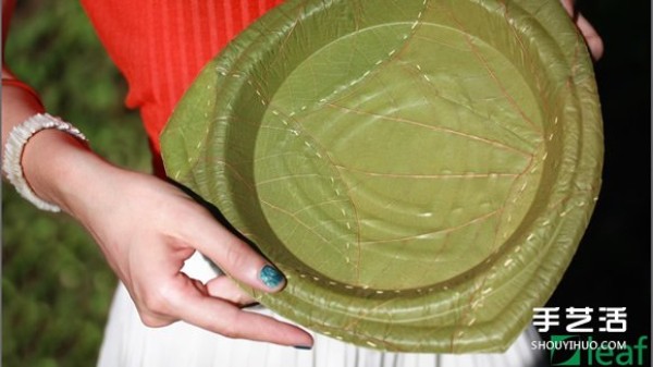 A leaf dinner plate design that truly decomposes naturally and returns to the earth in 28 days