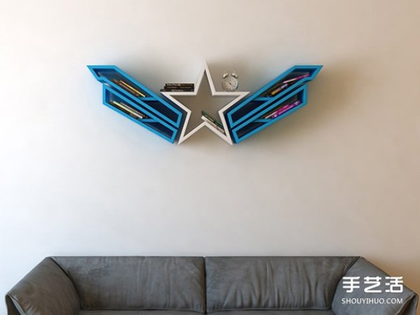 Knowledge is really power! Domineering superhero bookshelf design