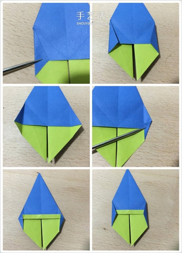 Simple and cute! Illustrated steps of the origami method of the three-dimensional elf