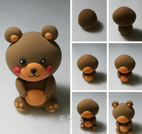 Illustration of how to make cute little animals by hand using ultra-light clay