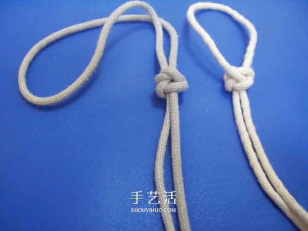 Illustration of how to tie a two-strand sailors knot