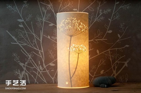 Beautiful handmade paper lamp, DIY flower and bird pattern carved paper lamp