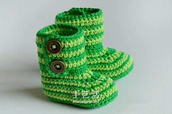 Provides warmth to ankles! Simple and beautiful knitting method for baby woolen shoes