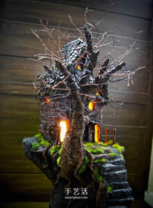 Tutorial on homemade Halloween haunted house model, gorgeous and realistic! 