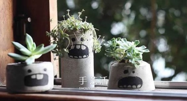 The process of making flower pots with cement is simple and has a healing effect! 