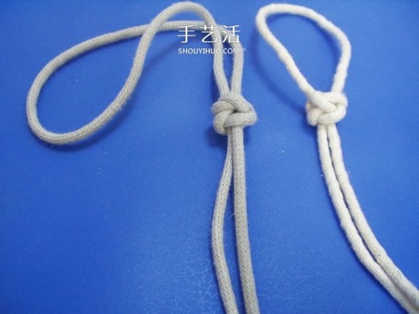 Illustration of how to tie a two-strand sailors knot