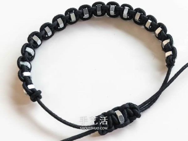 Octagonal nut braided mens bracelet, a Valentines Day gift for your boyfriend