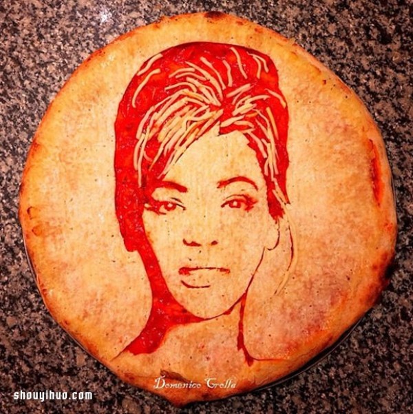 Domenico Crollas delicious and fun celebrity portrait pizza