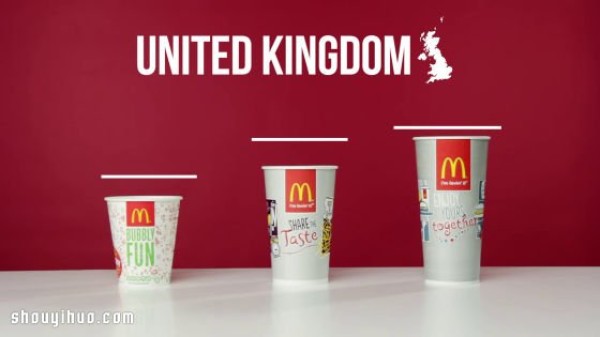 Why is there such a difference! McDonalds drink cup competition around the world