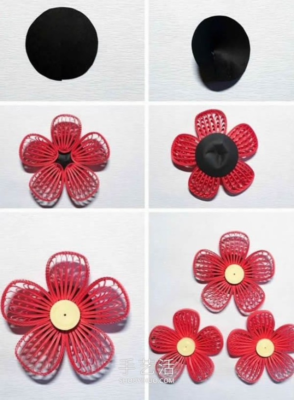 Simple and beautiful paper-quilled flower painting tutorial illustrated