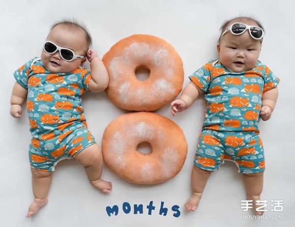 Photography of 8-month-old twin sisters of a popular star who was born prematurely