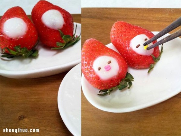 How to make special and cute strawberry yuanxiao, you can