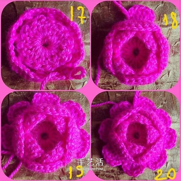 How to crochet three-dimensional flowers and a tutorial on how to crochet three-dimensional flowers