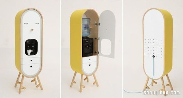 LO-LO capsule-shaped micro kitchen design