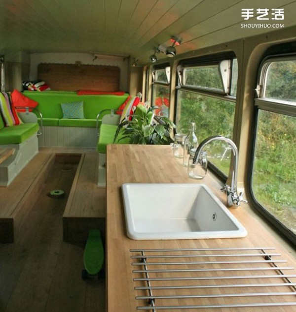 A scrapped double-decker bus was transformed into a real motel