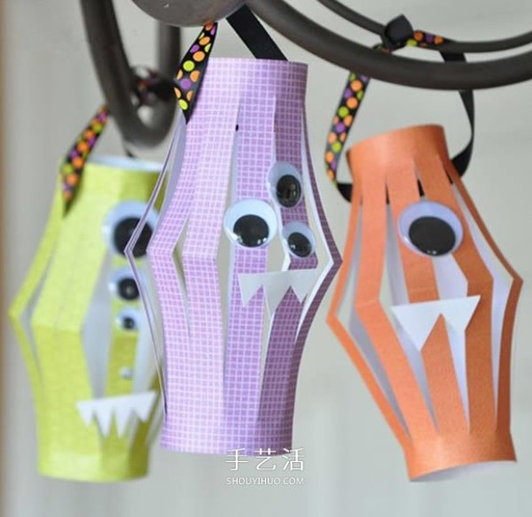 Kindergarten paper lanterns handmade in cute little monster style