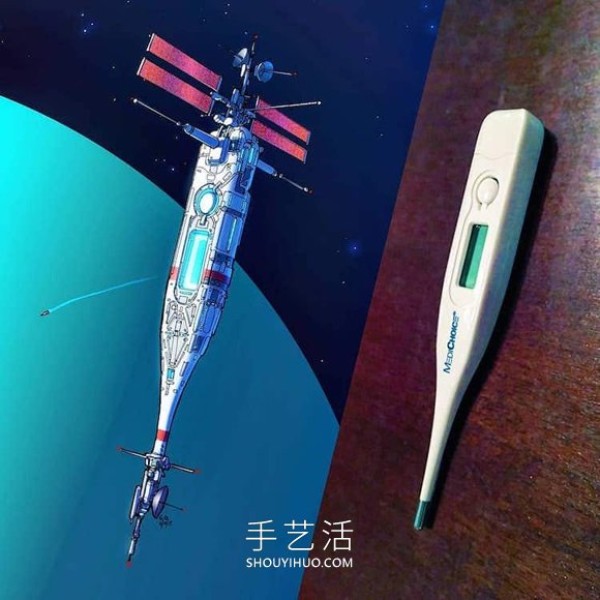 Reconstruction of daily household items! Spectacular spaceship drawing design