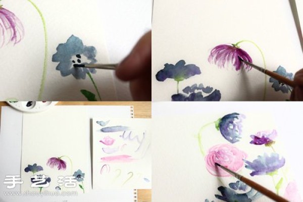 Watercolor Tutorial: Teach you how to paint various beautiful flowers in watercolor