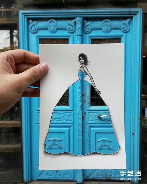 Alternative "paper-cut painting" creative DIY puts the world into a skirt! 