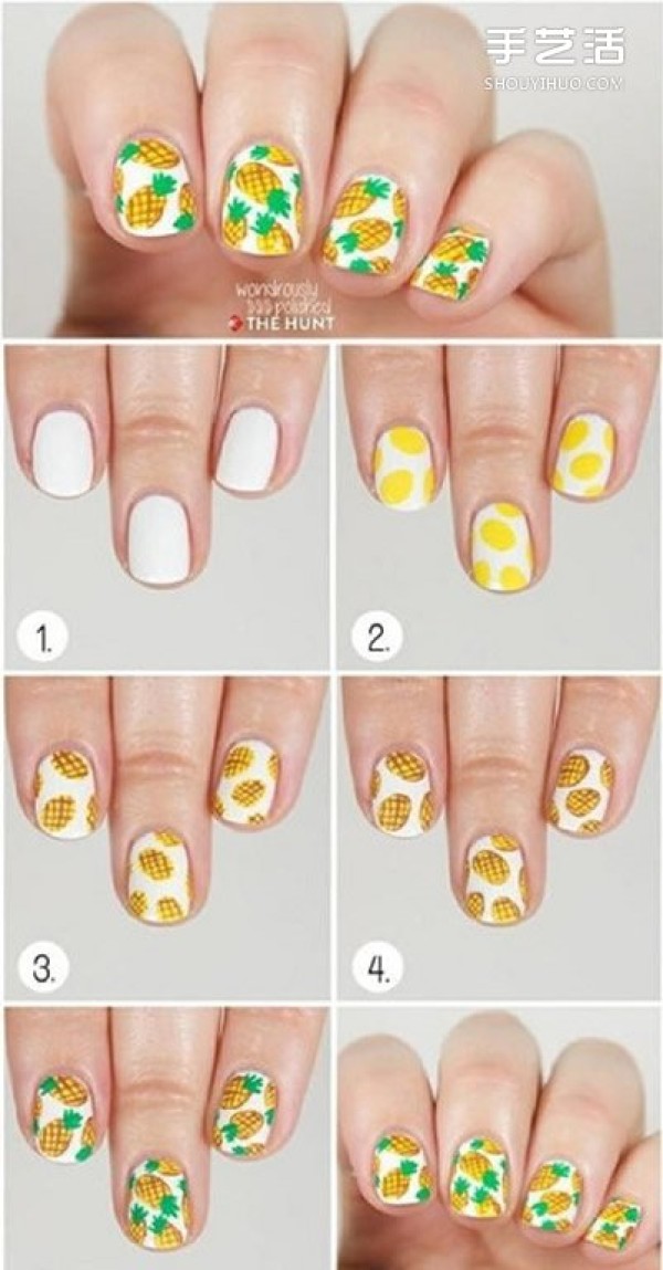 Nine simple manicure tutorials with step-by-step pictures including various styles~