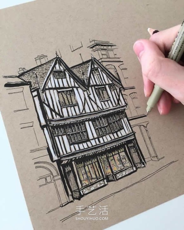 Intricate architectural drawings! Capturing the beauty of Gothic architecture