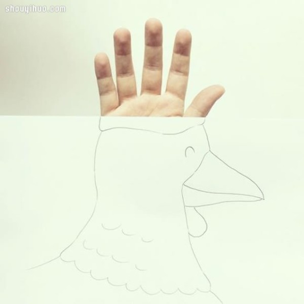 Finger and simple illustration combined to DIY playful and fun painting