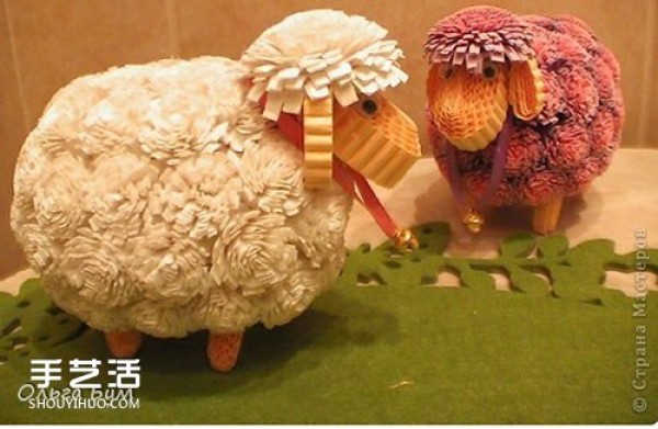 How to make a paper-quilled sheep, three-dimensional sheep rolls illustrated tutorial