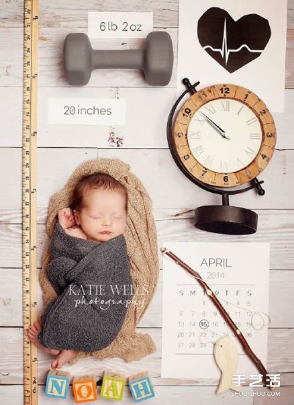 Appreciation of creative baby photos with the help of small things in daily life