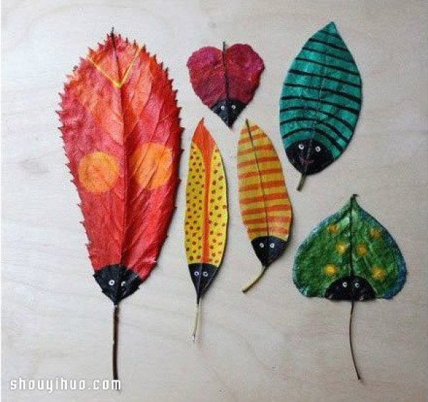 Creative leaf painting DIY. Come and pick up some fallen leaves and DIY.